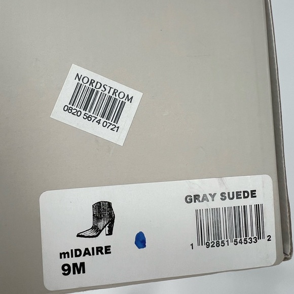 MARC FISHER GRAY SUEDE IDAIRE BOOTS WITH BOX, ANKLE BOOTS WITH INSIDE‎ ZIPPER - Picture 2 of 9